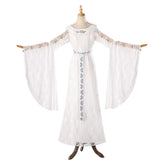 The Lord Of The Rings (2024) Galadriel Elf Queen White Lace Dress Outfits Cosplay Costume